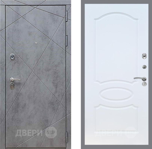 Дверь Рекс (REX) 13 Бетон Темный FL-128 Белый ясень в Серпухове