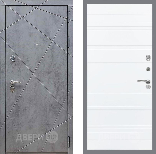 Дверь Рекс (REX) 13 Бетон Темный Line Силк Сноу в Серпухове