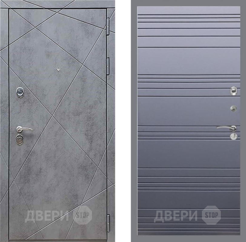Дверь Рекс (REX) 13 Бетон Темный Line Силк титан в Серпухове
