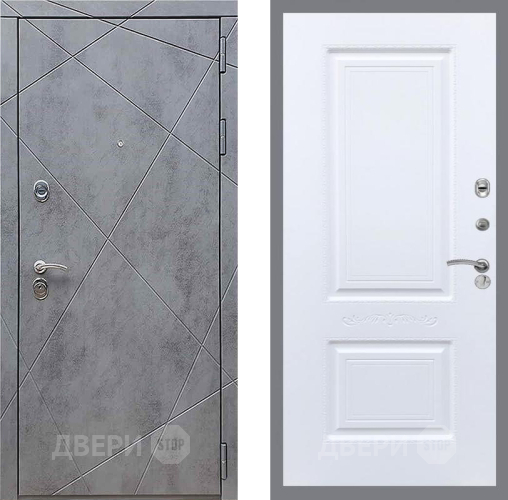 Входная металлическая Дверь Рекс (REX) 13 Бетон Темный Смальта Силк Сноу в Серпухове