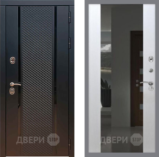 Дверь Рекс (REX) 25 СБ-16 Зеркало Белый ясень в Серпухове