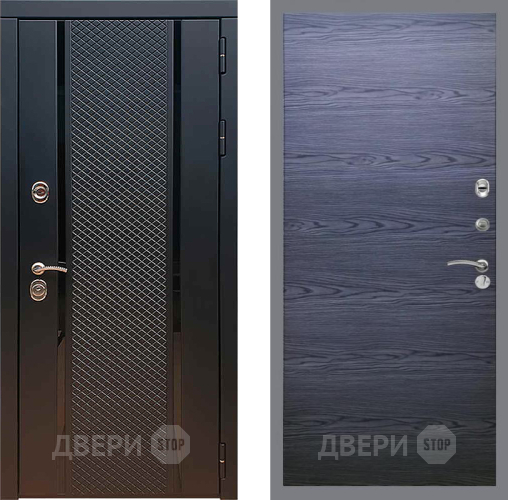 Входная металлическая Дверь Рекс (REX) 25 GL Дуб тангенальный черный в Серпухове
