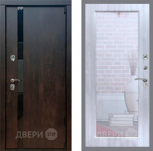 Входная металлическая Дверь Рекс (REX) 26 Зеркало Пастораль Сандал белый в Серпухове