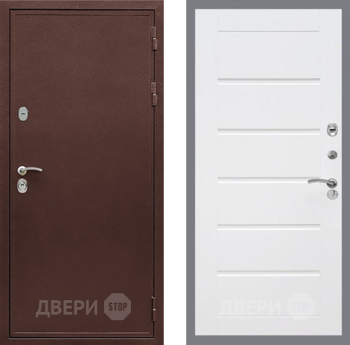 Входная металлическая Дверь Рекс (REX) 5 металл 3 мм Сити Белый ясень в Серпухове