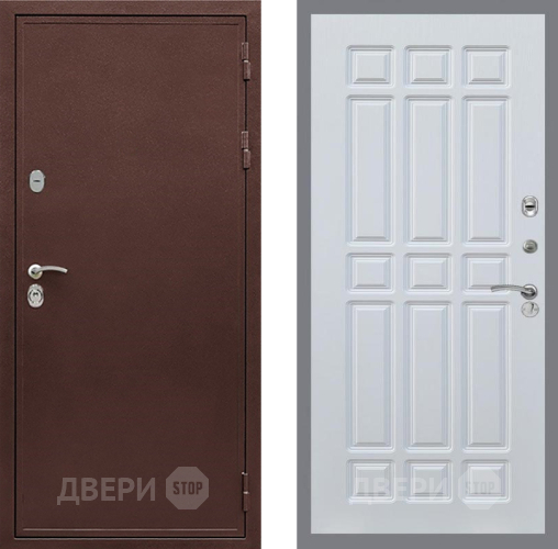 Входная металлическая Дверь Рекс (REX) 5 металл 3 мм FL-33 Белый ясень в Серпухове