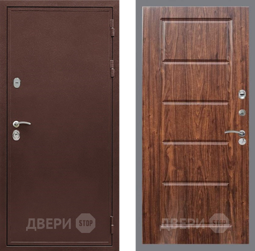 Дверь Рекс (REX) 5 металл 3 мм FL-39 орех тисненый в Серпухове