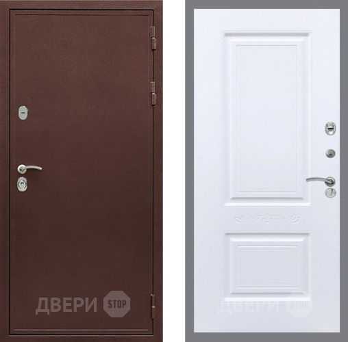 Дверь Рекс (REX) 5 металл 3 мм Смальта Силк Сноу в Серпухове